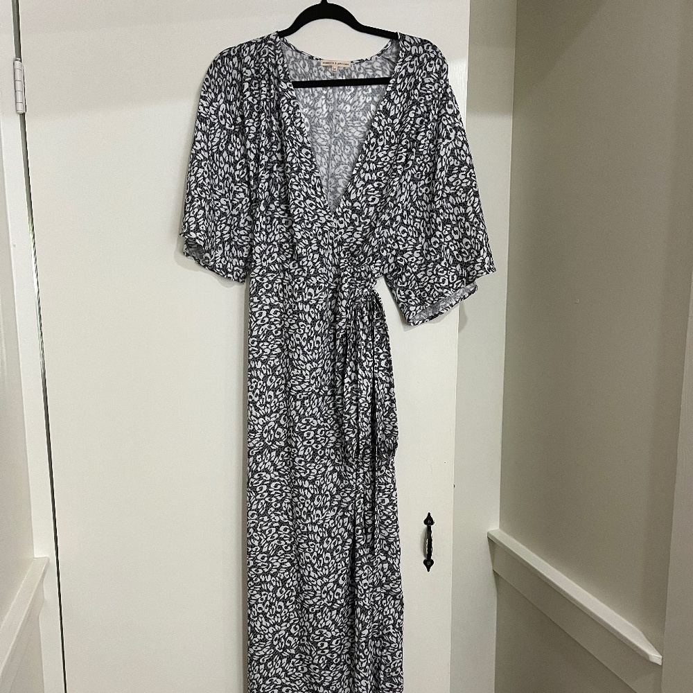 Nordstrom Kimono Maxi Animal Print Wrap Dress